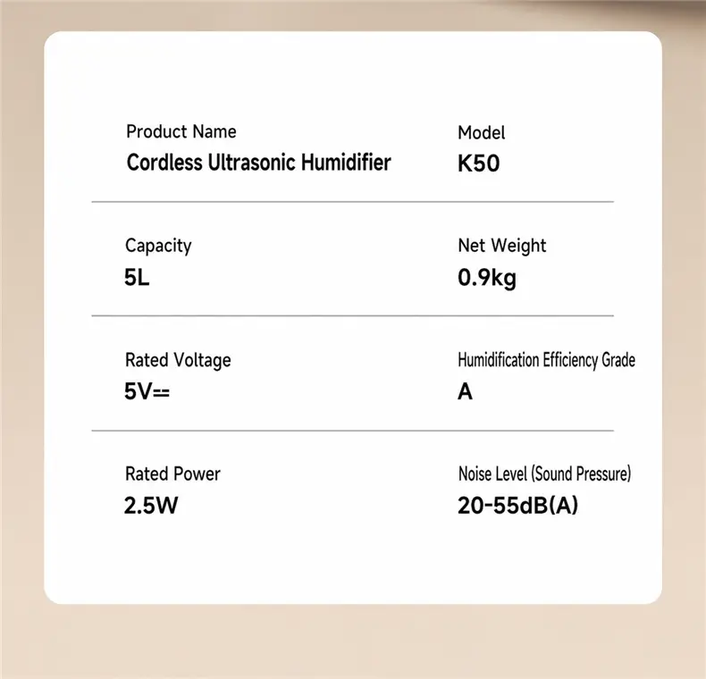 K50 Humidificateur sans brume – détail du produit 35