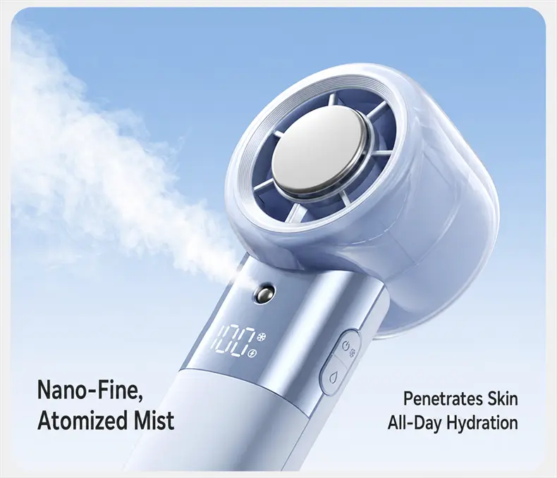 S25 Ventilatore portatile ad alta velocità con nebulizzatore – dettaglio del prodotto 6