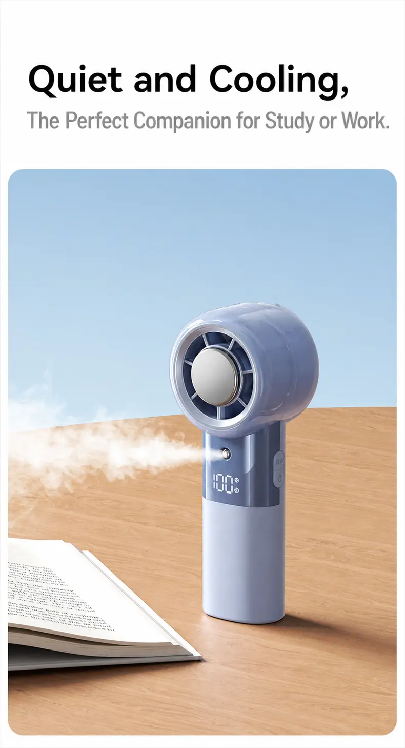 S25 Ventilatore portatile ad alta velocità con nebulizzatore – dettaglio del prodotto 14