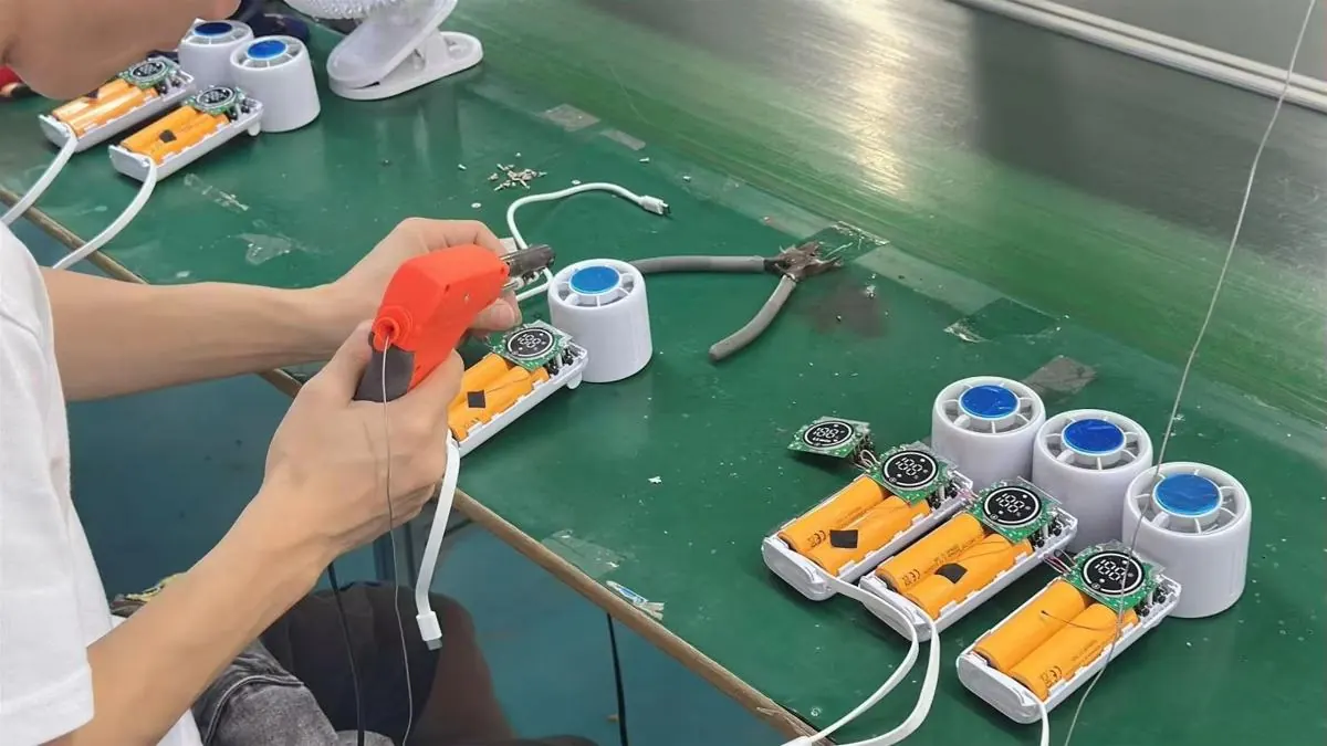 Technician testing humidifier electronics