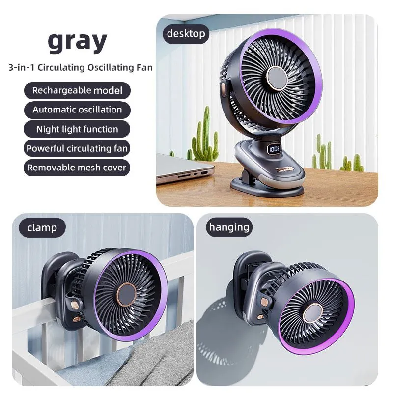 S6 Oscillating Desk-Clip Circulation Fan thumbnail 3